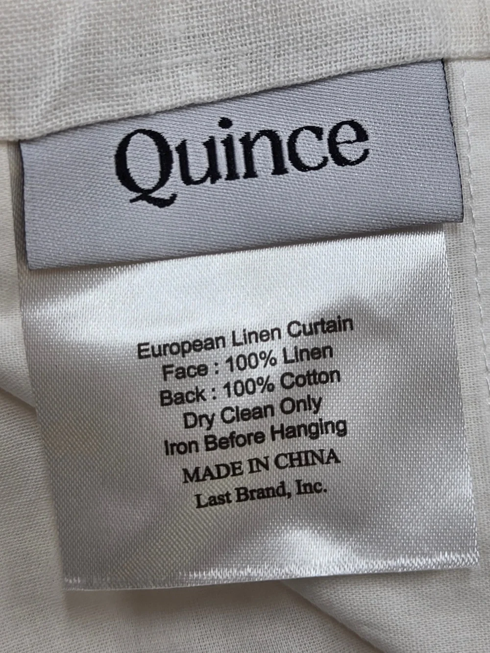 NWT QUINCE Set Of 2 48x96 European Linen Curtains Cream 9513